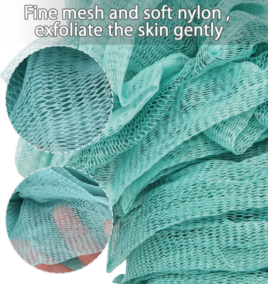 Back Scrubber for Shower, Qewro Loofah on a Stick as Shower Brush Exfoliating Body with Long Handle, Loofah Sponge Mens Loofah Bathing Accessories for Women (2Pack Blue) (2Pack Blue)