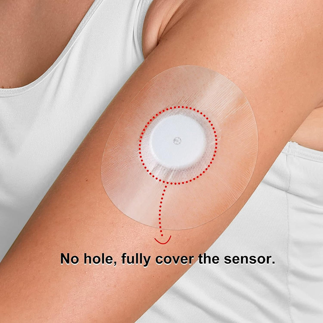 60Pack Libre Sensor Covers Latex-Free Medical Adhesive Patches for Libre 2/3 Precut CGM Tape with No Glue on the Center Waterproof and Strong Stick for Long Stay