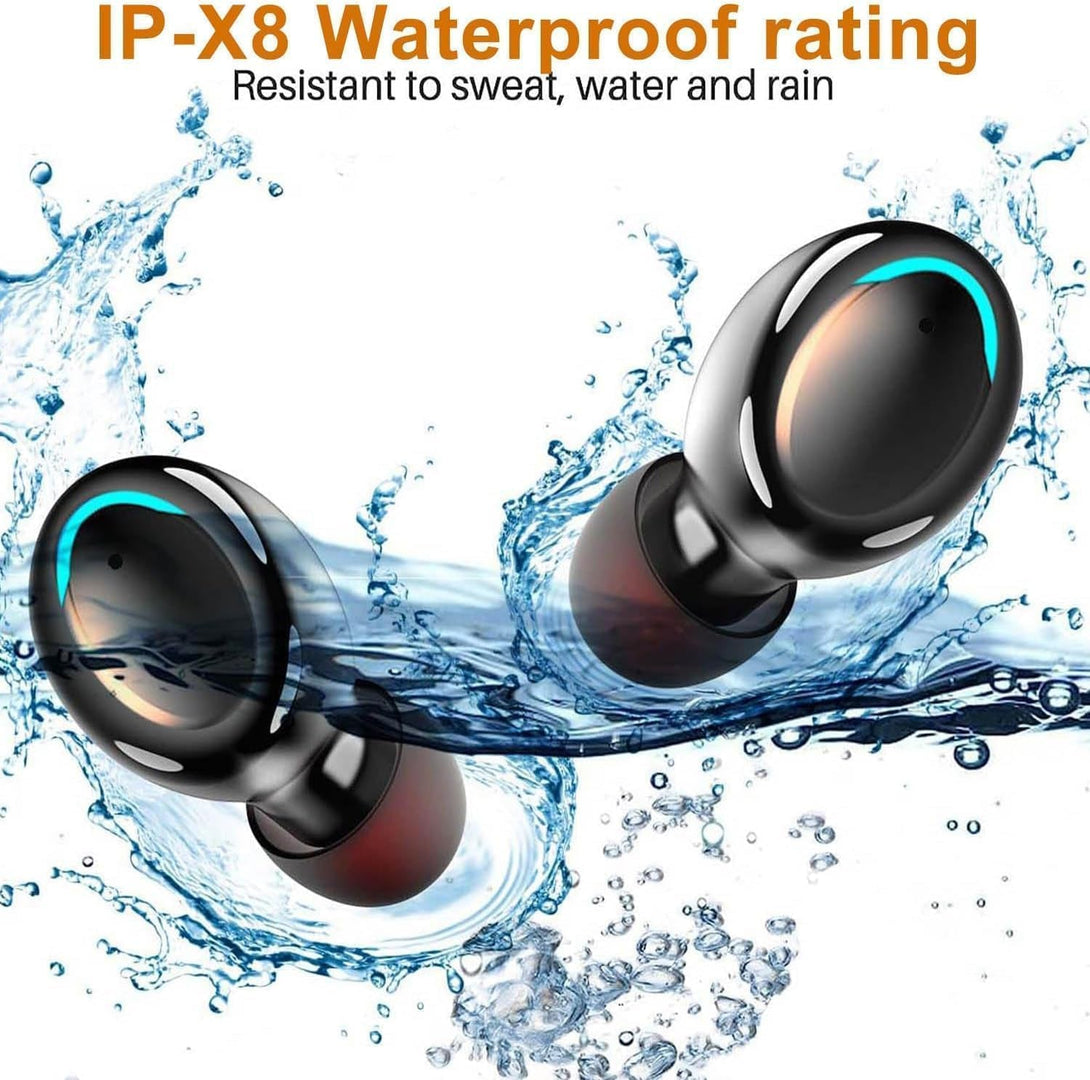 Wireless Earbuds with Large Charging Case,Ipx7 Waterproof, Hi-Fi Stereo Sound