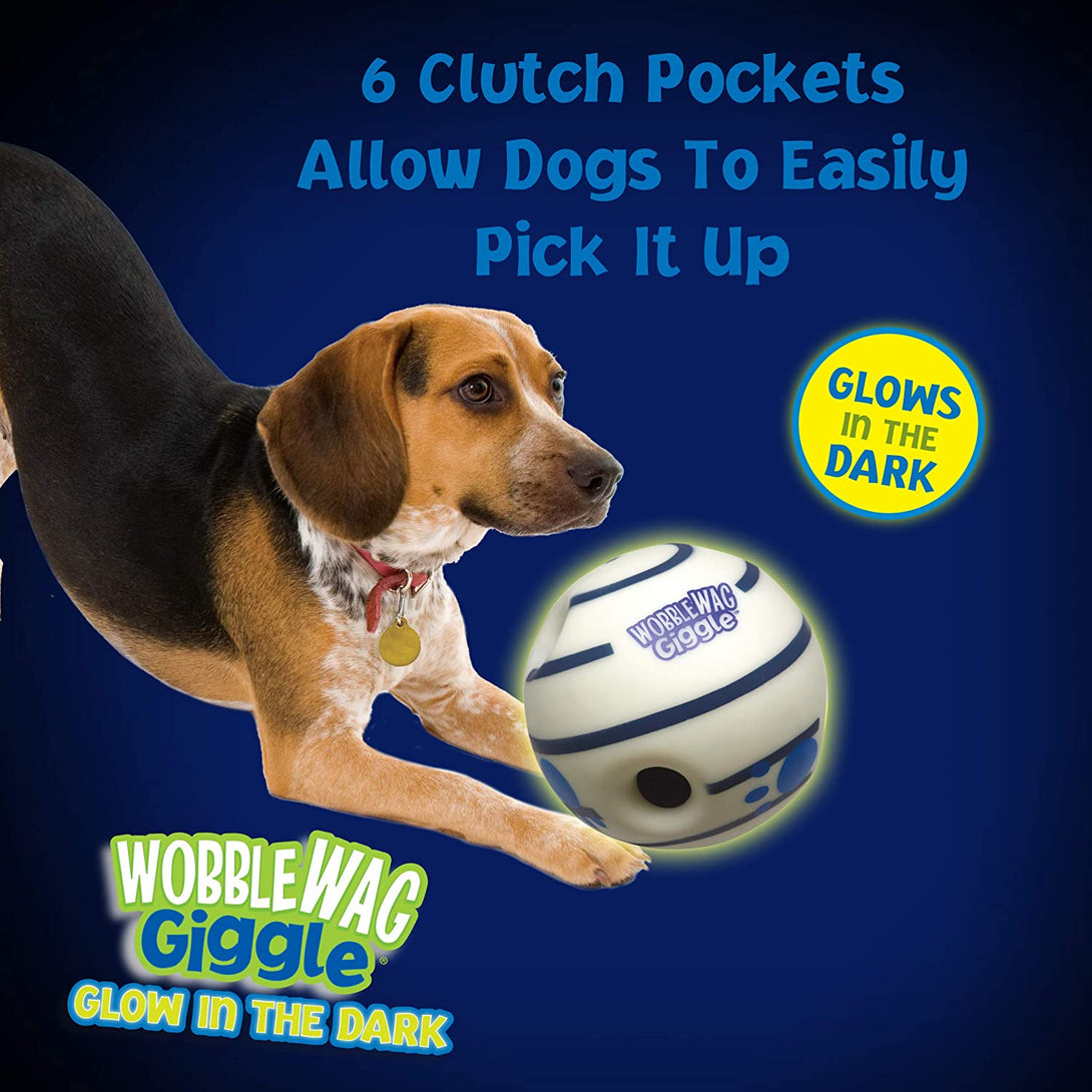 Wobble Wag Giggle Ball - Interactive Glow in the Dark Dog Toy, Giggle Sounds Keeps Dogs Busy and Entertained for Self Play, Pets Know Best