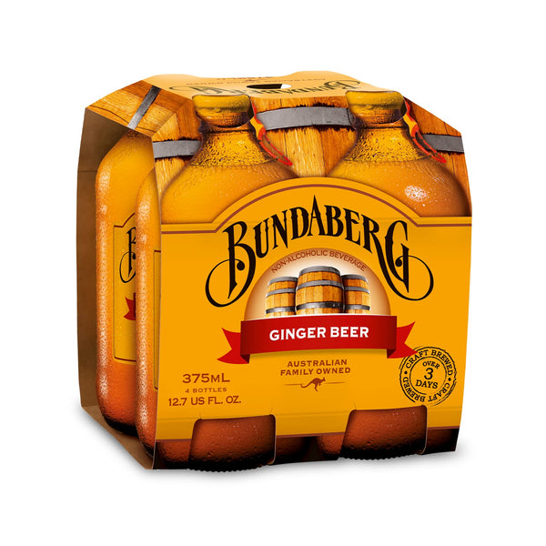 Bundaberg Ginger Beer, 12.7 Fl Oz Bottles, 4 Pack