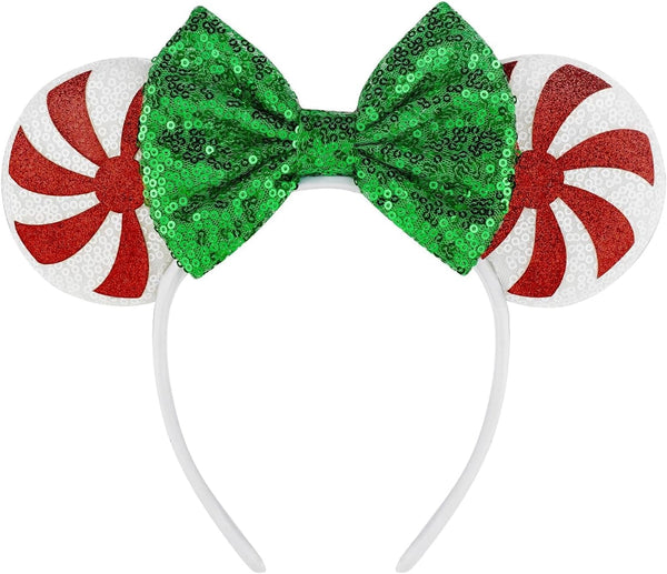FANYITY Christmas Mouse Ears, Sequin Mouse Ears Headband for Girls Women