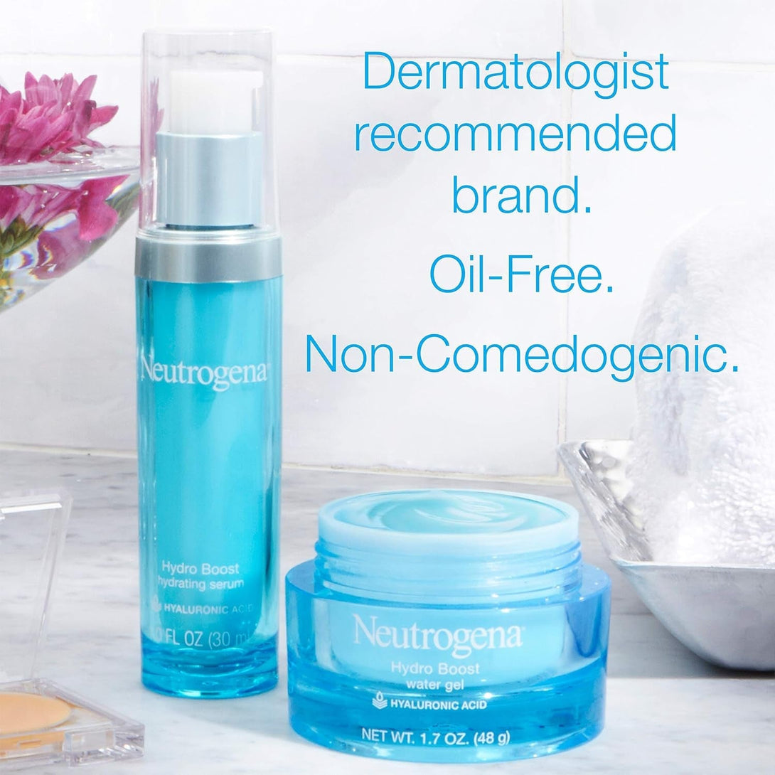 Neutrogena Hydro Boost Hydrating Hyaluronic Acid Serum, Oil-Free and Non-Comedogenic Face Serum Formula for Glowing Complexion, Oil-Free & Non-Comedogenic, 1 Fl. Oz