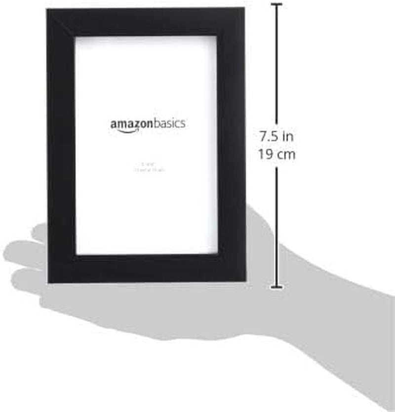 Amazon Basics Rectangular Photo Picture Frame, 6 X 4 Inches, Pack of 5, Black