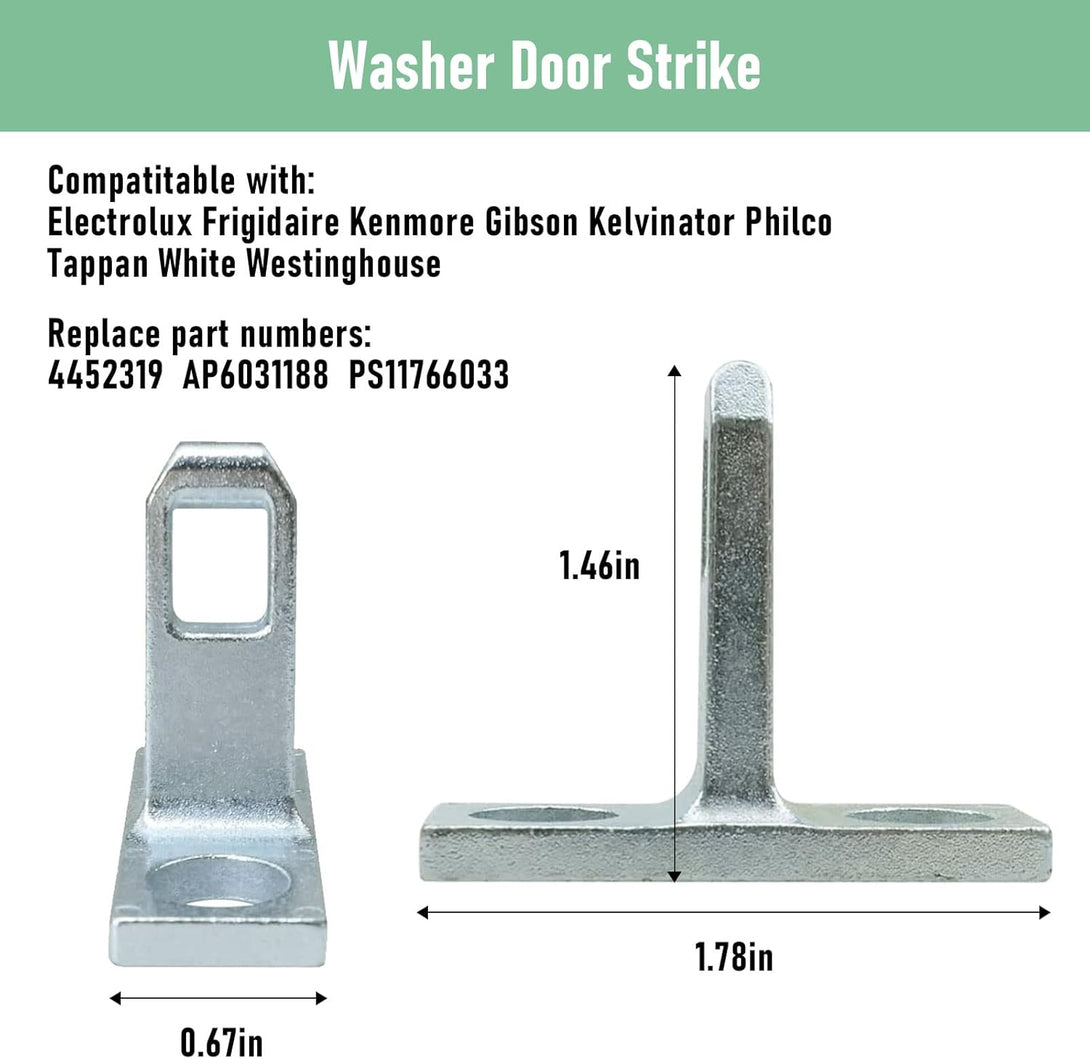 5304505088 Washer Door Strike for Electrolux Frigidaire Washer Door Latch Replacement for 4452319 AP6031188 PS11766033 EFLW317TIW0 EFLW417SIW0 EFLS517SIW0 EFLS617SIW0 EFLW317TIW2 Ect