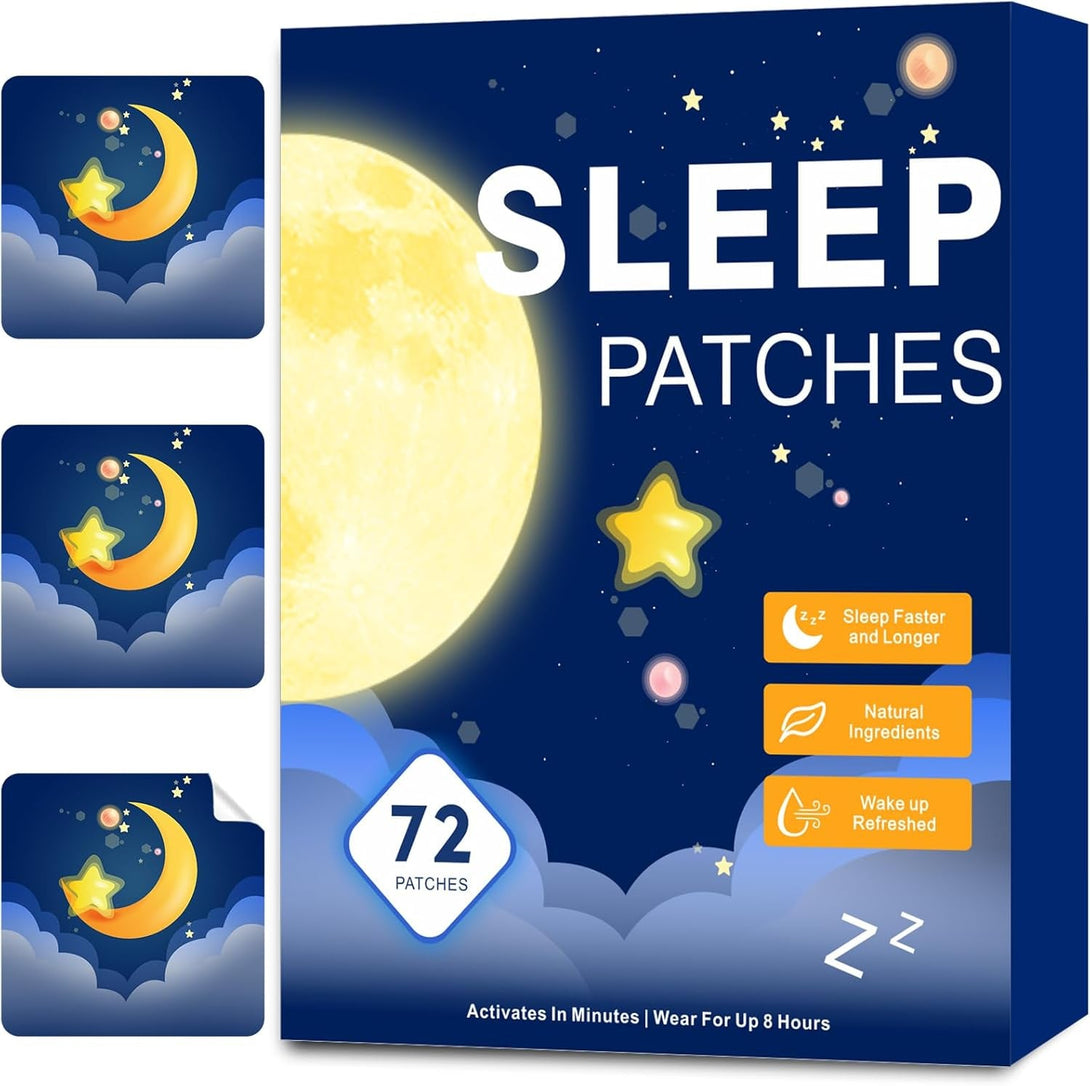 72 Sleep Patches for Adults Extra Strength, Sleep Patch with Melatonin & Valerian, All-Natural Deep Sleep Support Patches for Women & Men, Long-Lasting Night Comfort