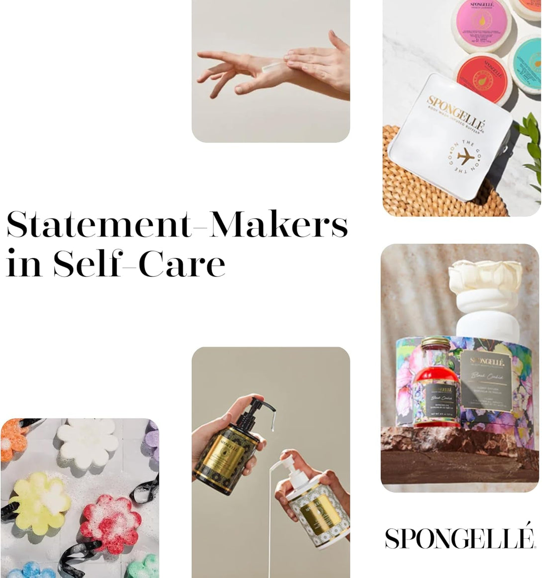 Spongelle Freesia Pear Spongette Loofah Body Scrubber | Bath & Shower Loofah for Women | Body Scrubber Exfoliator with Body Wash Infused Sponge | 5+ Uses | Fresh Freesia, Juicy Pear & Musk