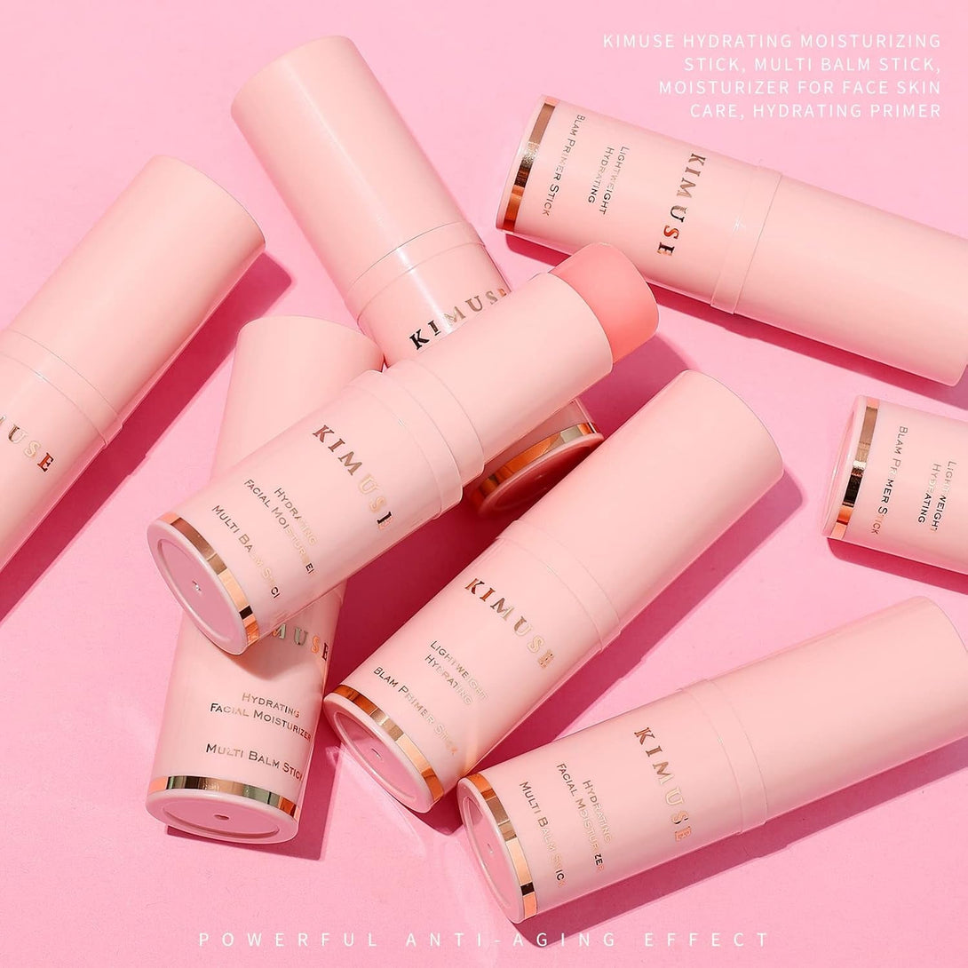 KIMUSE Hydrating Multi Balm Stick, All-In-One Hydrating Lip Balm Eye Cream Neck Cream Make up Base, Reduce Wrinkle & Moisturizing Moisturizer for Face Skin Care