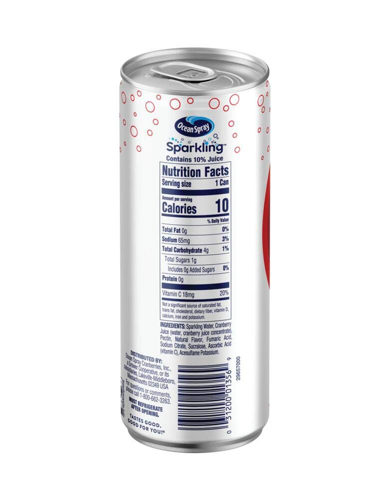 Ocean Spray® Sparkling Diet Cranberry Juice Drink, 11.5 Fl Oz Cans, 4 Count (Pack of 24)