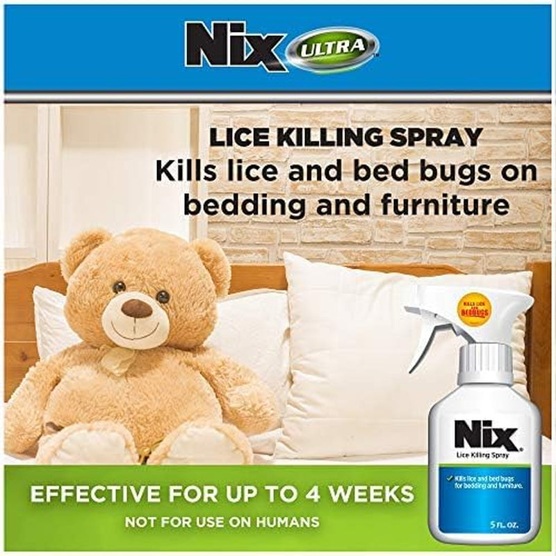 Nix Lice Removal Kit - Lice Treatment Hair Solution and Comb, Home Defense Bedbug and Lice Killing Spray (Pack of 2) (Packaging May Vary)