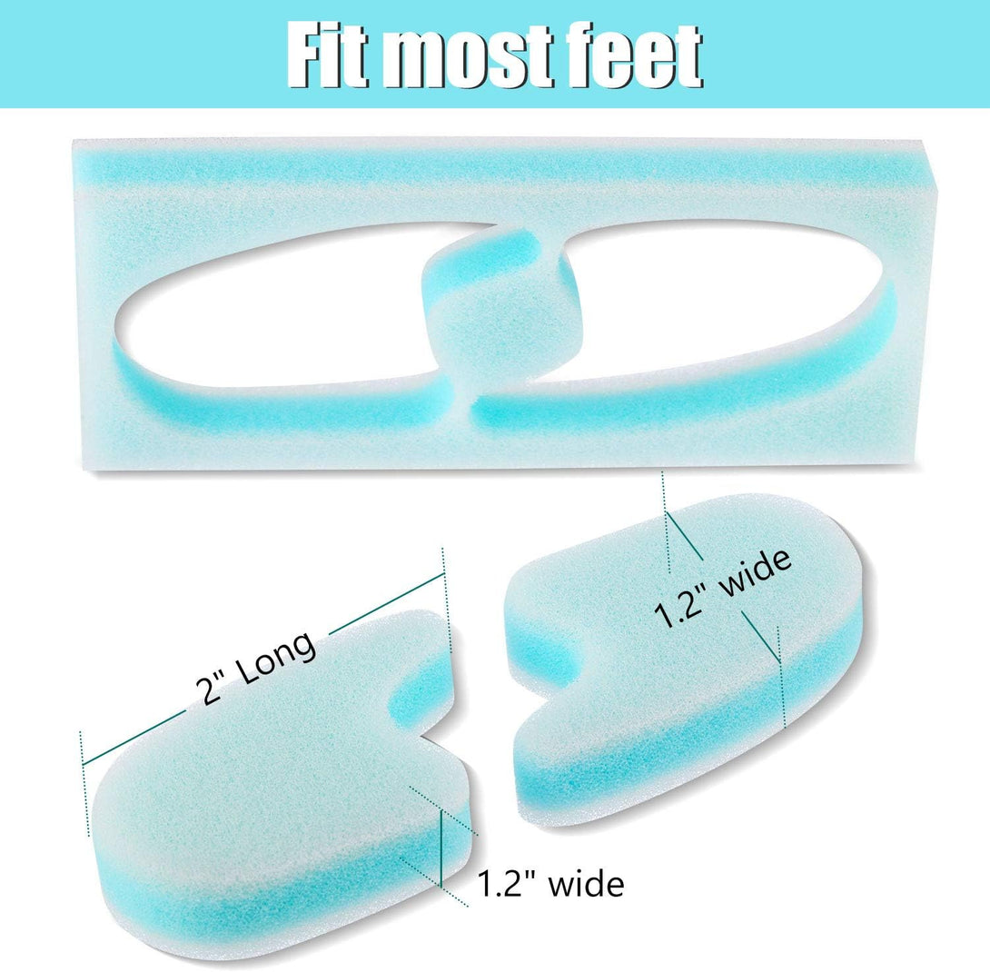 Mudder 16 Pieces Foam Toe Spacers for Feet Women 3 Layer Foam Toe Separators for Overlapping Toes Toe Stretcher Divider for Women Men Toes Relief Friction Hammer Toes and Prevent Corns