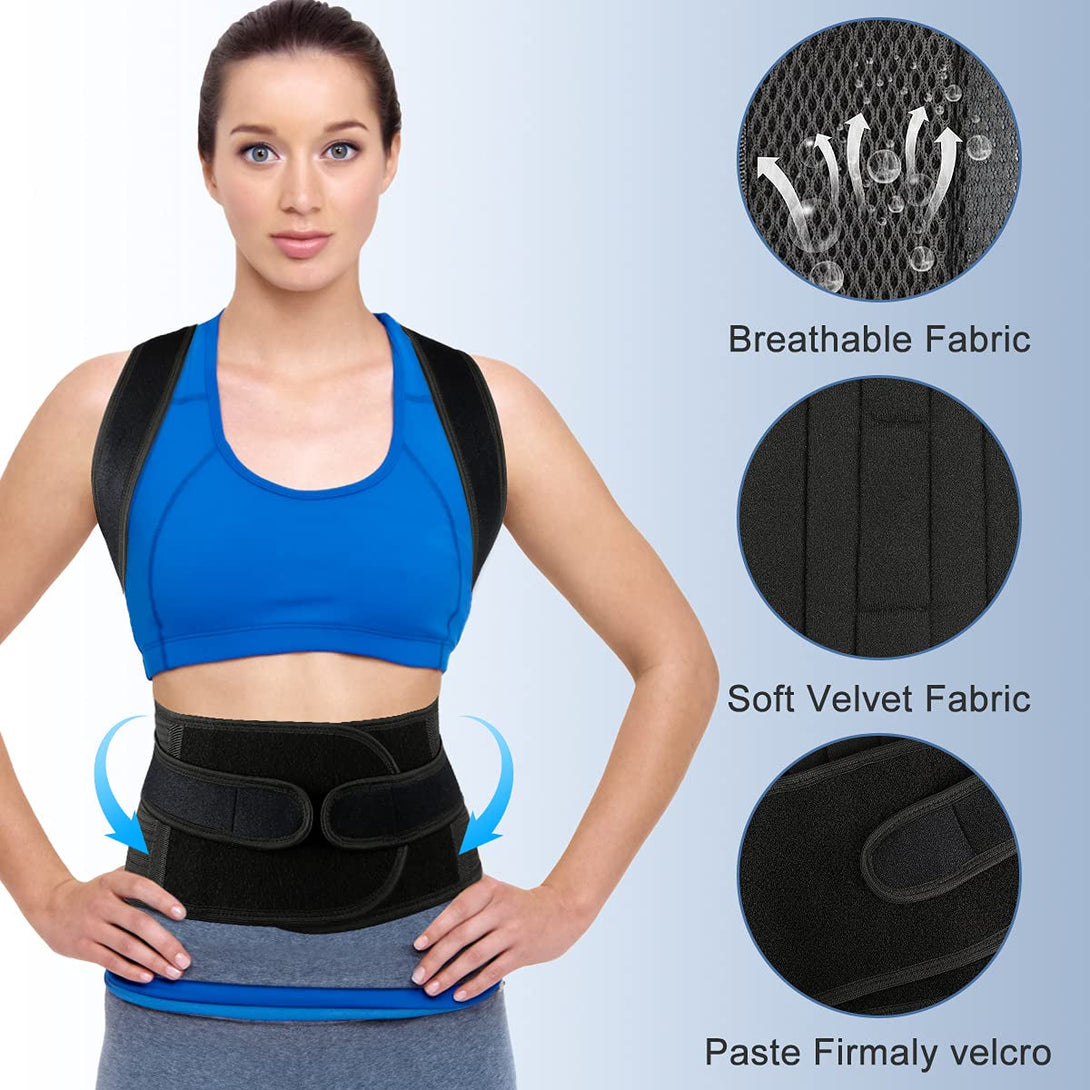Back Brace Posture Corrector for Women and Men - Adjustable Posture Back Brace for Upper and Lower Back Pain Relief - Improve Back Posture and Lumbar Support,Xx-Large(Waist:42-48 Inches)