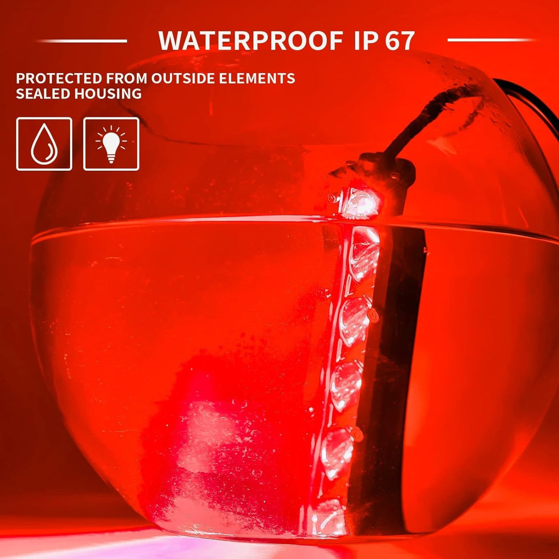 7-Inch 18W Red Single Row Off-Road Led Light Bar Pods, Work Driving Fog Lights, 12V 24V Ultra-Slim Thin Waterproof Combo Flood Spot Fish Hunting Lights for Truck Boat Marine Tractor, 2X Red, 36W