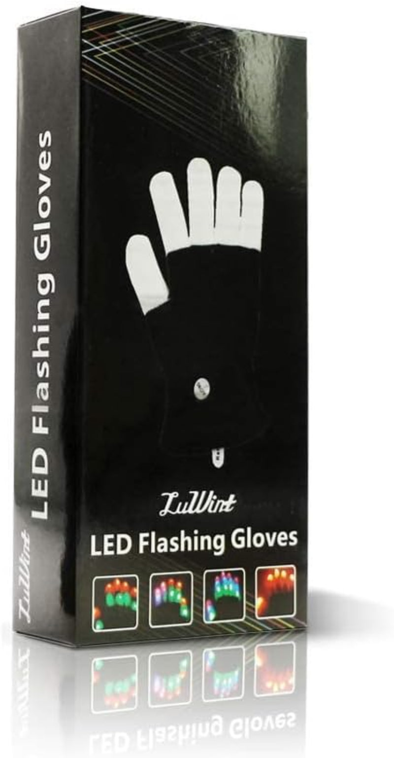 Luwint Led Gloves Fun Toys Kids 8-15+, 6 Flashing Modes, Teen Boys Girls Gifts for Rave Dance Christmas Birthday Party