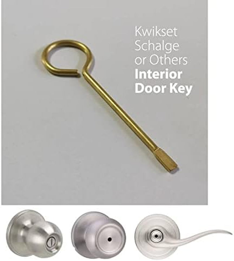 Interior Door Key for Bedroom Door, Bathroom Emergency Key Pin for Interior Privacy Door Lock Compatible - 8 Pack