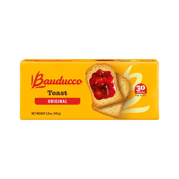 Bauducco Original Toast - Delicious, Light & Crispy Toasted Bread - Ready-To-Eat Breakfast Toast & Sandwich Bread - No Artificial Flavors - 5.01 Oz (Pack of 1)