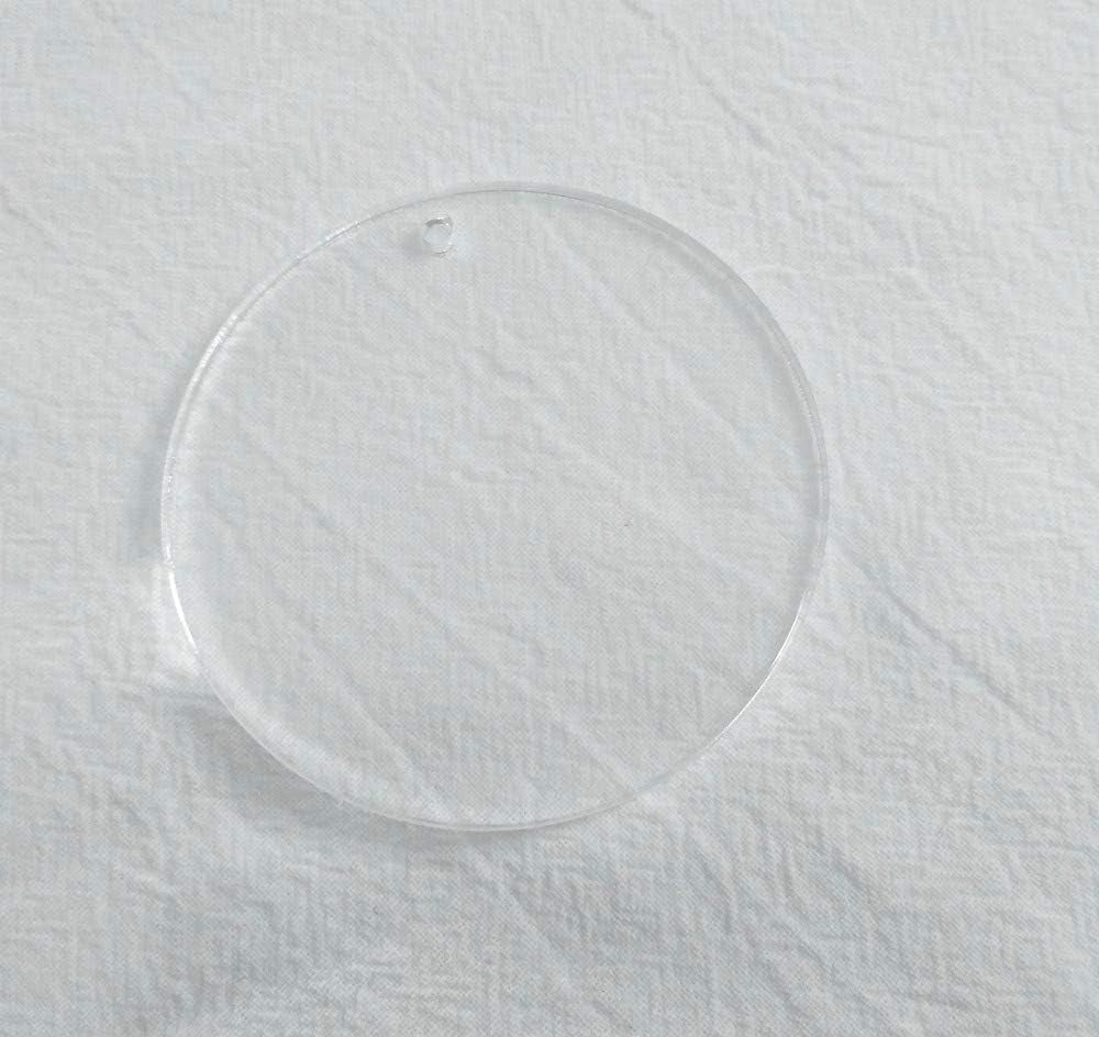 15PCS round Acrylic Clear Keychain Blanks, Acrylic round Circle with Hole 1/8 Inch Thick (Clear, 1")