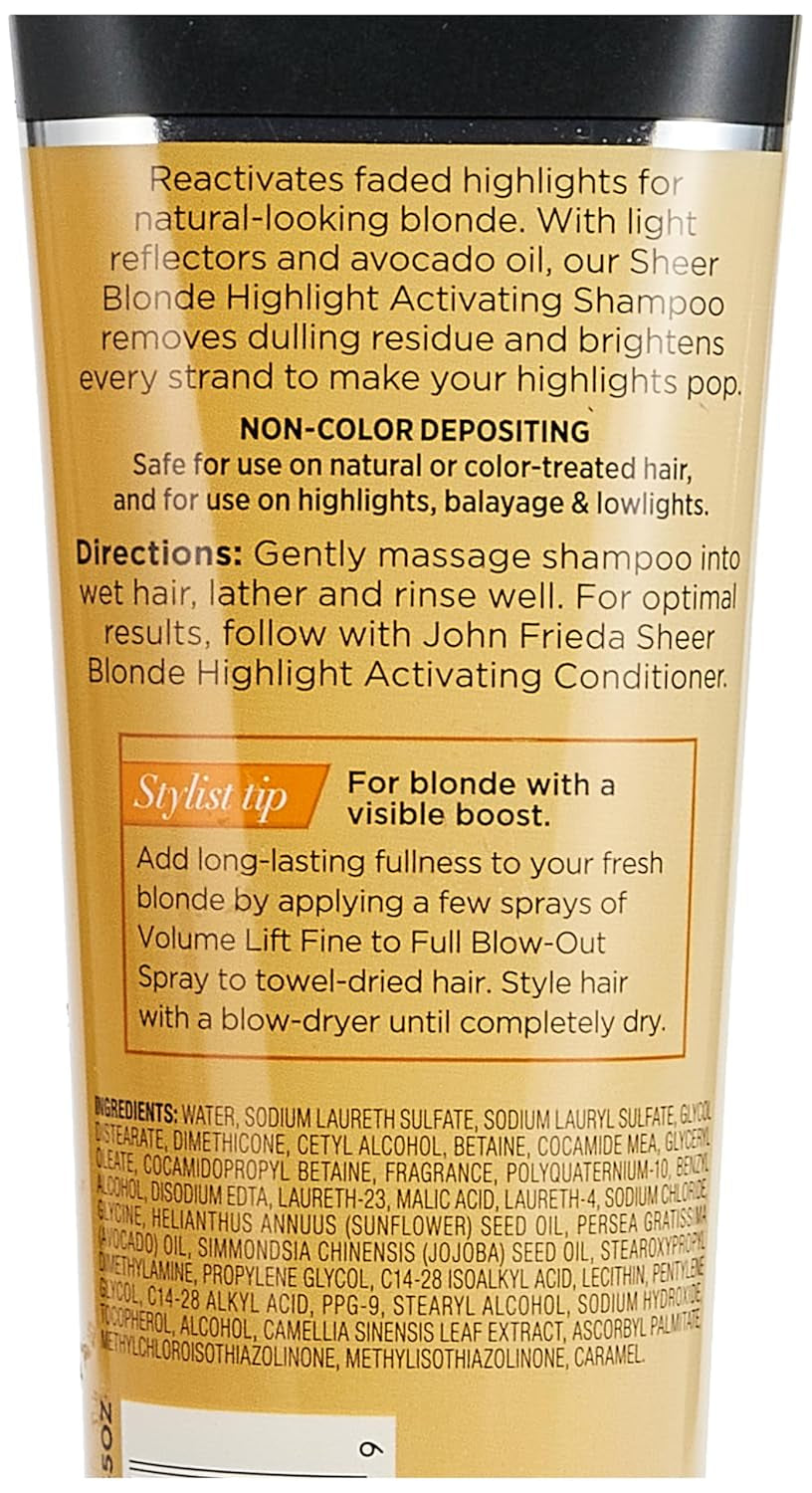 John Frieda Sheer Blonde Highlight Activating Enhancing Shampoo for Lighter Blondes 8.45 Oz