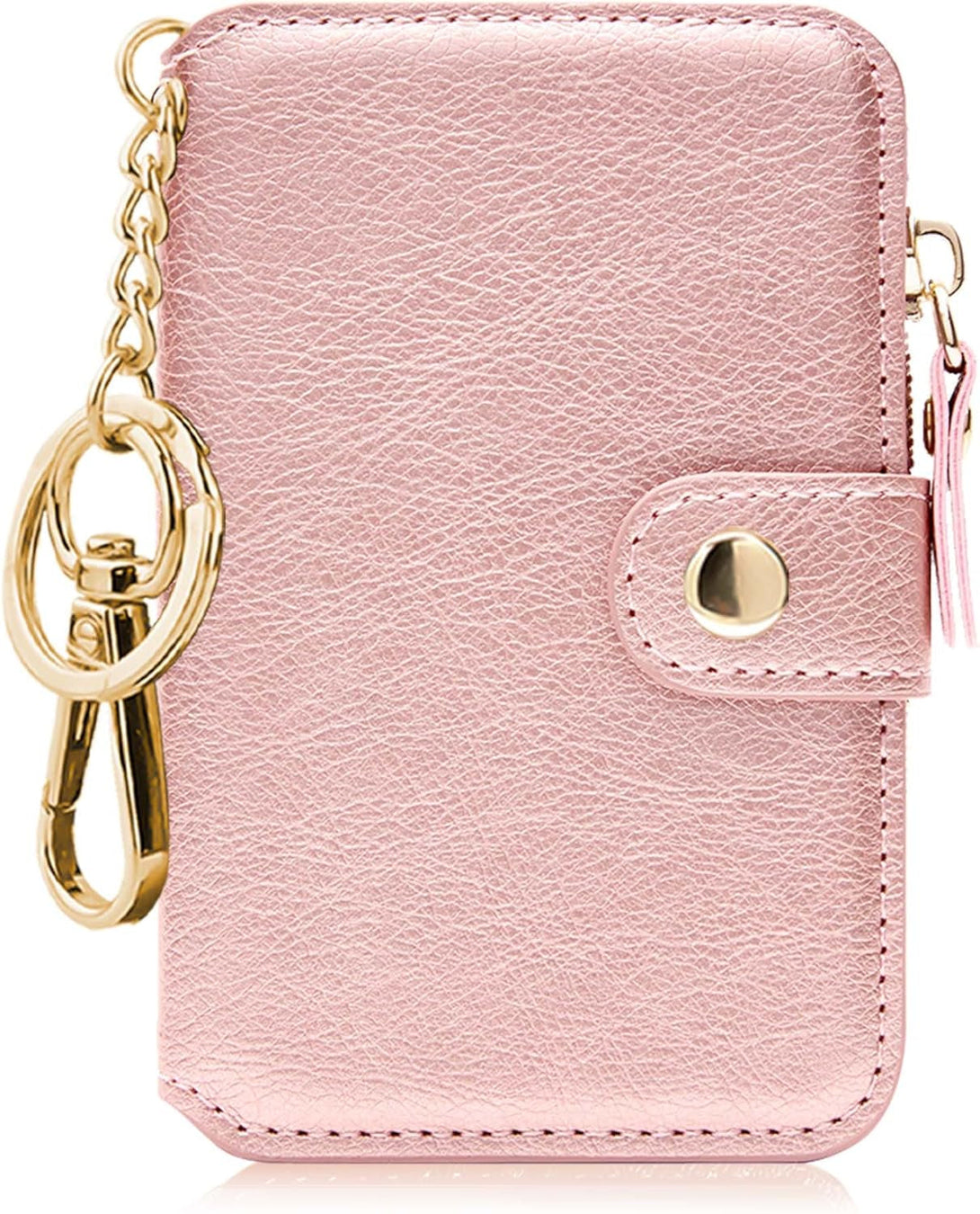Keychain Wallet, Rfid Blocking Credit Card Holder Leather, Zipper Card Case for Women