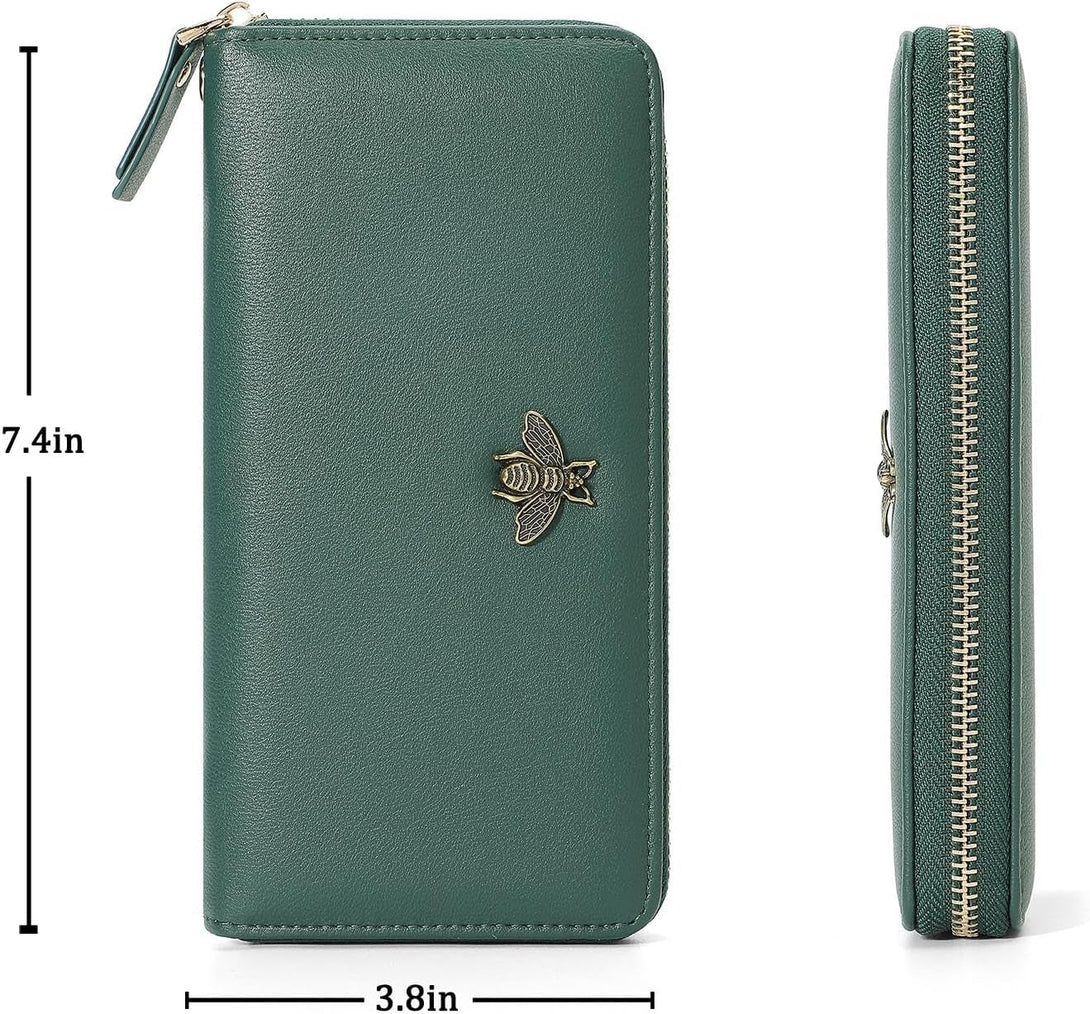 Women Wallet RFID Blocking Ladies Clutch Purses Long Wristlet Wallets for Women