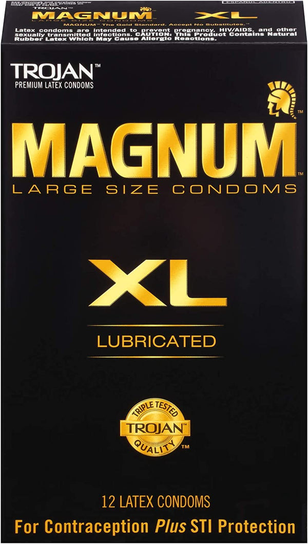 Trojan Magnum XL Large Size Lubricated Condoms - 12 Count