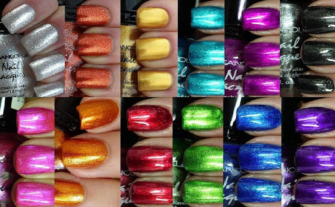 Kleancolor Nail Polish - Awesome Metallic Full Size Lacquer Lot of 12-Pc Set