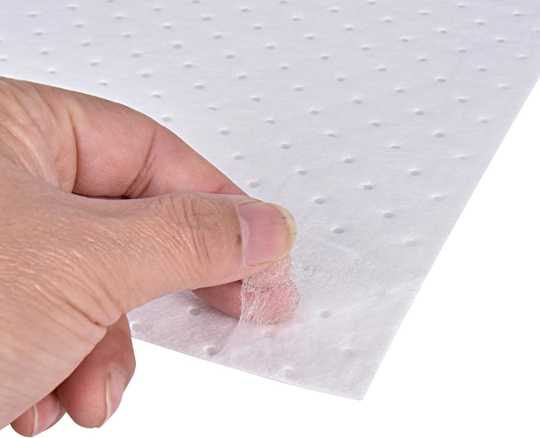 Absorbent Mat Pad, Economical Oil Absorbent Pads,Absorbs Liquids,20" X 15",White.