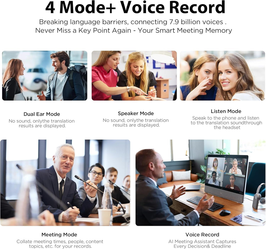 AI Language Translation Earbuds Real-Time 2-Way Translator with 143 Languages & Accents, 3-1 Wireless Earbuds Smart Touch Control, 60H Earbuds for Travel Business Learning, Fit Ios and Android V-01