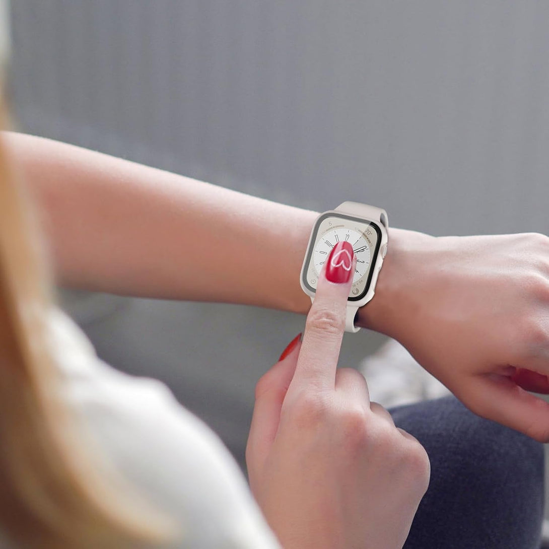 6-Pack Case Compatible with Apple Watch 40Mm Series SE 2Nd Gen 6 5 4 with Tempered Glass Screen Protector, QCKANLJ Ultra-Thin Hard PC Full Protective Face Cover Bumper for Iwatch 40Mm