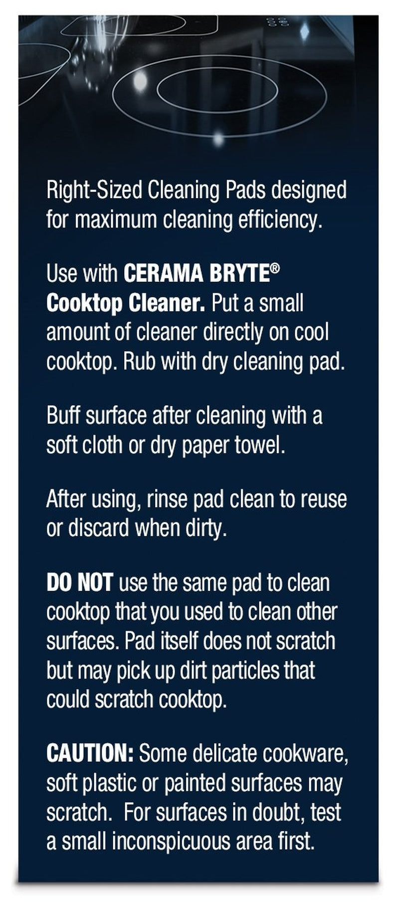 Cerama Bryte 10 X 5 Pack Cleaning Pads Cooktop and Stove Top Cleaner for Glass - Ceramic Surfaces, 50 Count