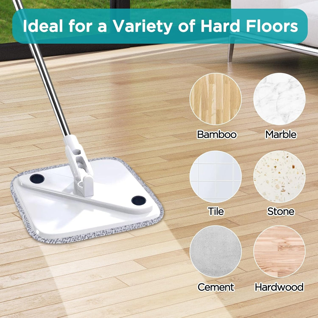 6 Pack Square Microfiber Mop Pads Replacement Compatible for True & Tidy SPIN-800 Trueclean Mop M16 Spin Mop,9 Inch Mop Pad Fits Most Square Spin Mop