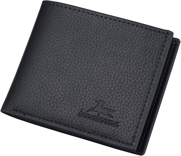 Slim Wallet for Men with Money Clip, Minimalist Zipper, Bifold Mens Wallets Credit Card Holder, PU Leather Men'S Coin Purse, Carteras Para Hombres (Black) WANFORD-0002