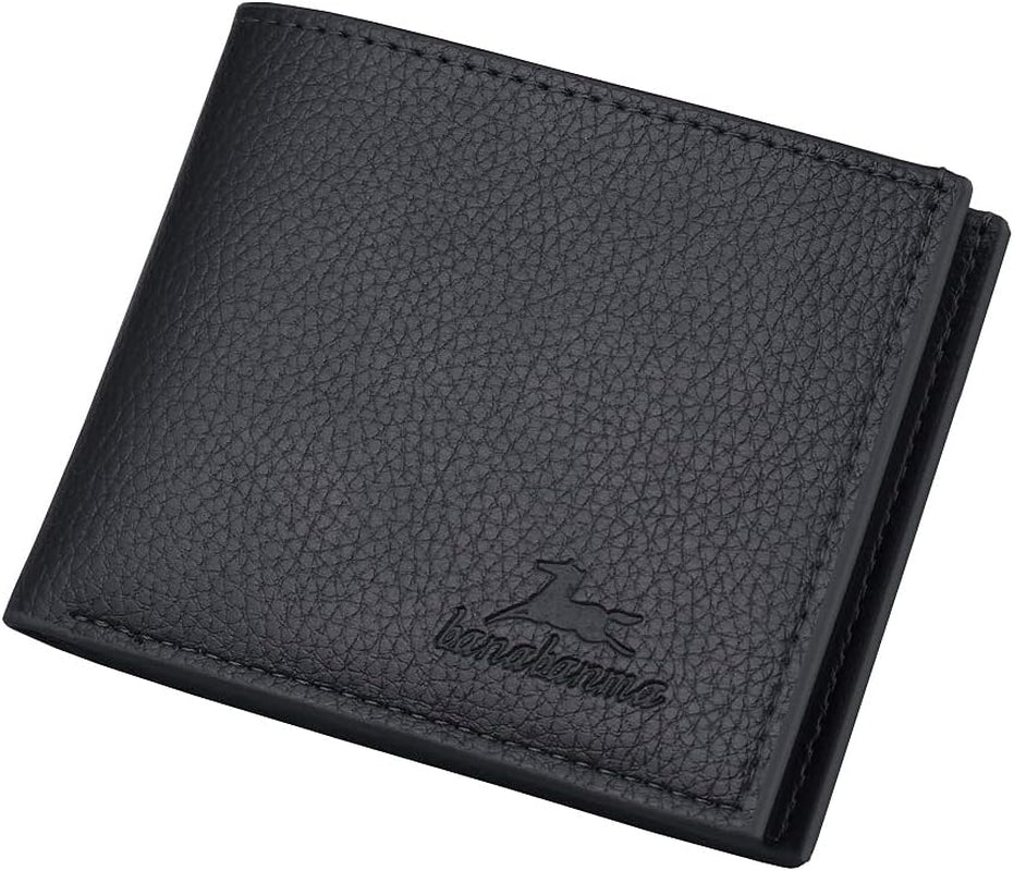 Slim Wallet for Men with Money Clip, Minimalist Zipper, Bifold Mens Wallets Credit Card Holder, PU Leather Men'S Coin Purse, Carteras Para Hombres (Black) WANFORD-0002