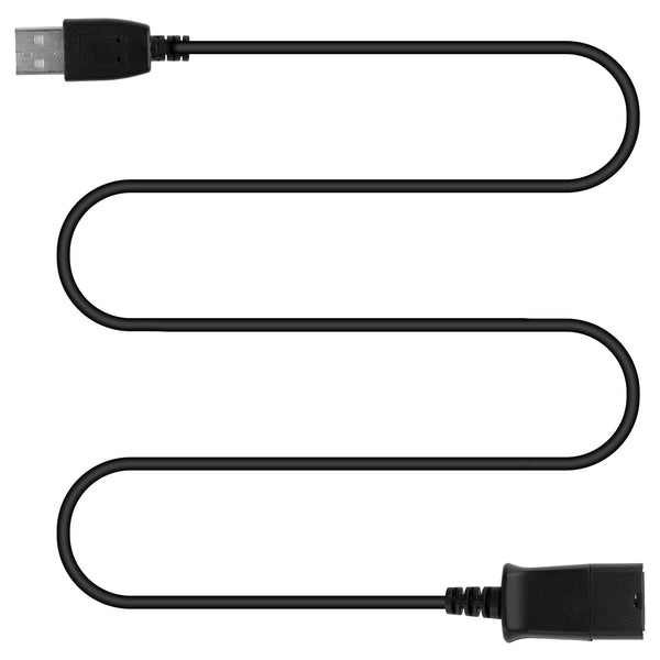 USB Adapter Cable, 49.2 Inch Long QD (Quick Disconnect) to USB Type a Plug USB-A Male Cable for Plantronics QD Headset Computer Laptop PC Soft Phone Mac Windows Linux Skype