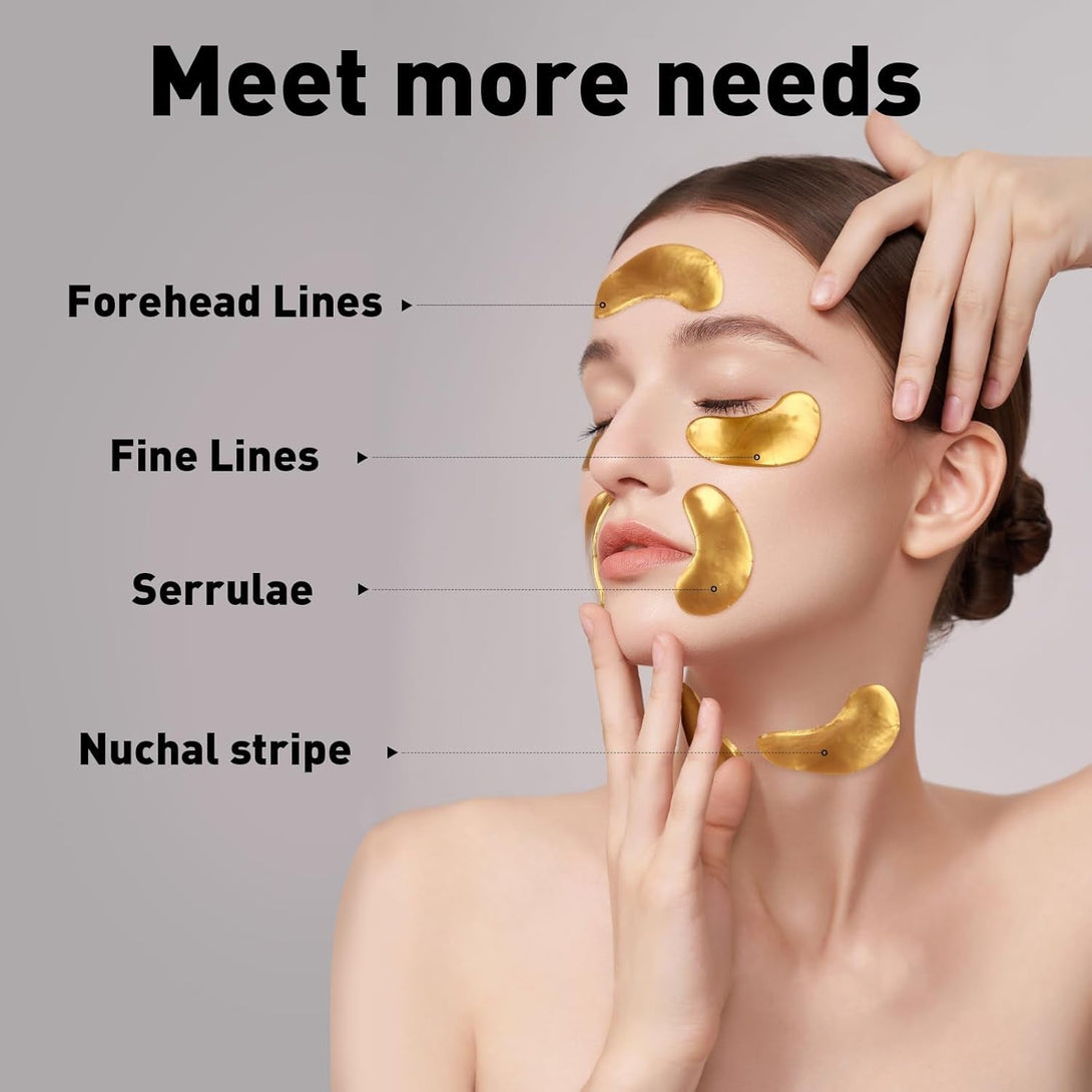 CHMI under Eye Patches (100 Pairs) - 24K Gold Eye Patches for Puffy Eyes, Dark Circles, Eye Bags and Wrinkles, Collagen Skin Care Products, Beauty & Personal Care