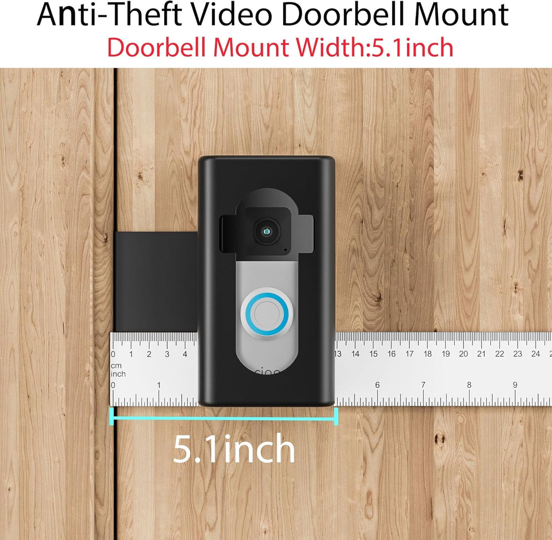 Anti-Theft Video Doorbell Mount,Ahbteym Mount No Drill Bracket Holder Accessories for Apartment Home Rentals Compatible with Ring Video Doorbell 4/3/3 Plus/2/1/2021/2023 Release(Black)