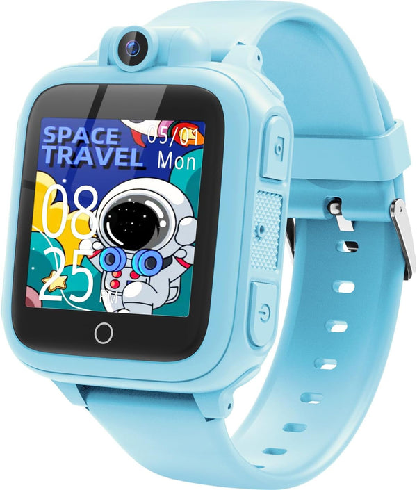 Kids Smart Watch Boys Toys - Smart Watch for Kids Game Smart Watch Gifts for 4-12 Years Old with 14 Games Camera Video Music Calculator Alarm Birthday Gift Age 3-9 (Blue)