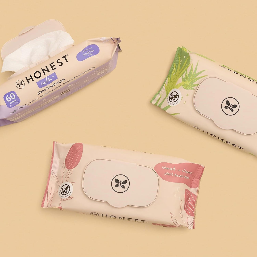 The Honest Company Hydrate + Cleanse Naturally Scented Wipes | Cleansing Multi-Tasking Wipes | 99% Water, Plant Based, Hypoallergenic | Aloe + Cucumber, 60 Count