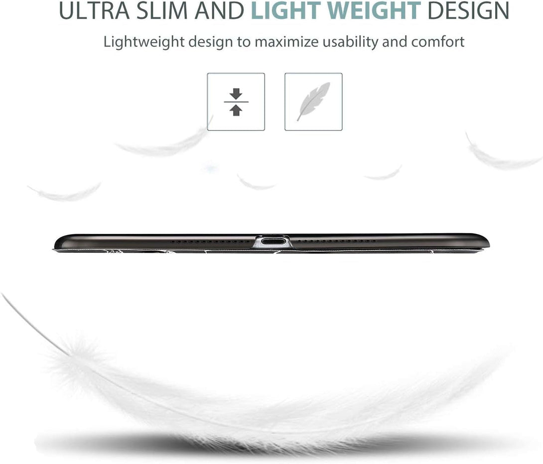 Procase Smart Case for Ipad 9.7 Inch Ipad 6Th/5Th Generation 2018 2017(Model: A1893 A1954 A1822 A1823), Ultra Slim Lightweight Stand Cover with Translucent Frosted Back -Blackmarble