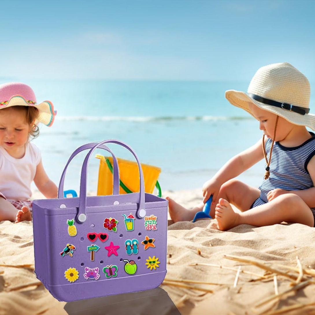20PCS Beach Charms for Bogg Bag, Hawaii Accessories with Sturdy Clips for Totes, Rubber Bag Accessories, Decoration Charms for Girls Women