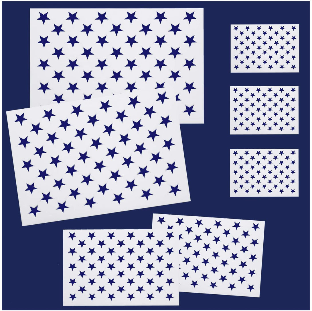 Whaline 7 Pieces American Flag 50 Stars Stencil Template for Painting on Wood, Fabric, Paper, Airbrush, Walls Art, 2 Large, 2 Medium and 3 Small for Flag Day, Independence Day