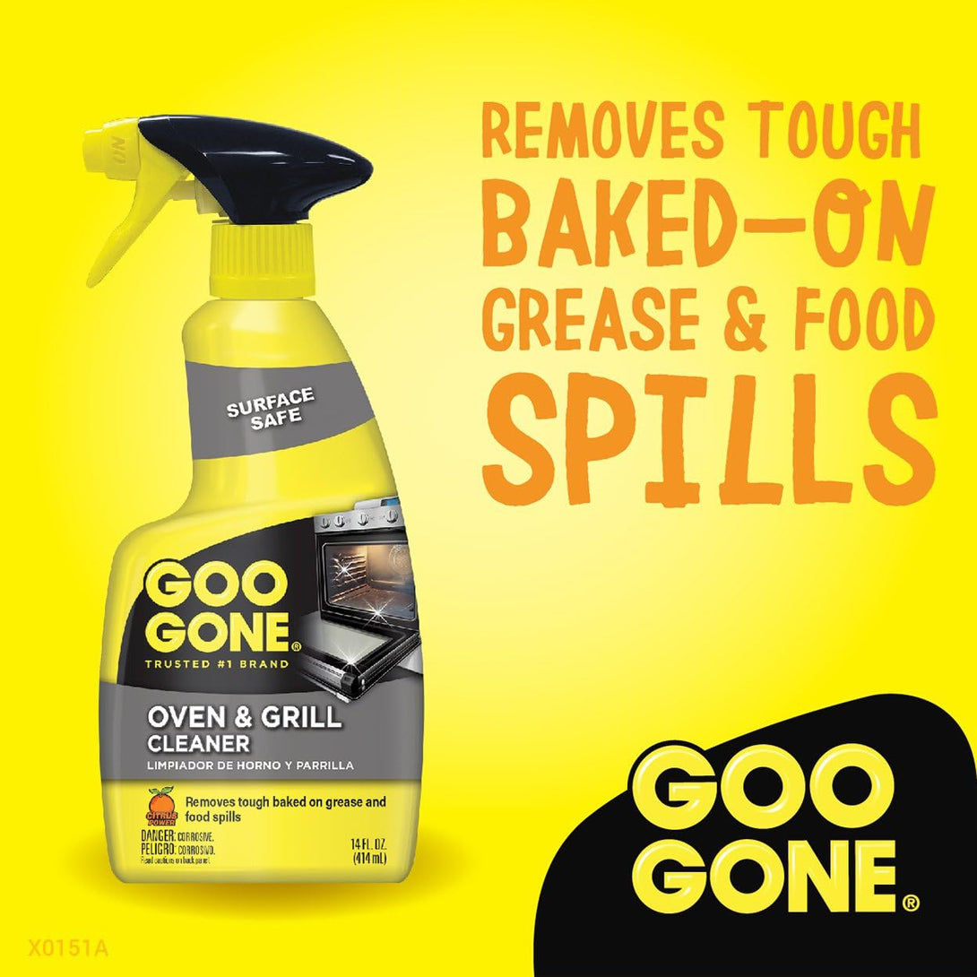 Goo Gone Oven and Grill Cleaner - 14 Ounce - Removes Tough Baked on Grease and Food Spills Surface Safe