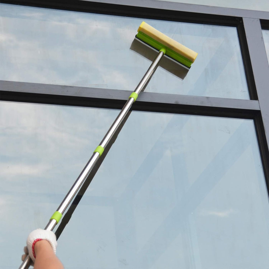 Window Squeegee for Window Cleaning, 58'' Squeegee Window Cleaner Tool 2 in 1 Car Window Cleaning Tool with Extension Pole Telescopic Window Washing Equipment, Shower Squeegee for Shower Glass Door