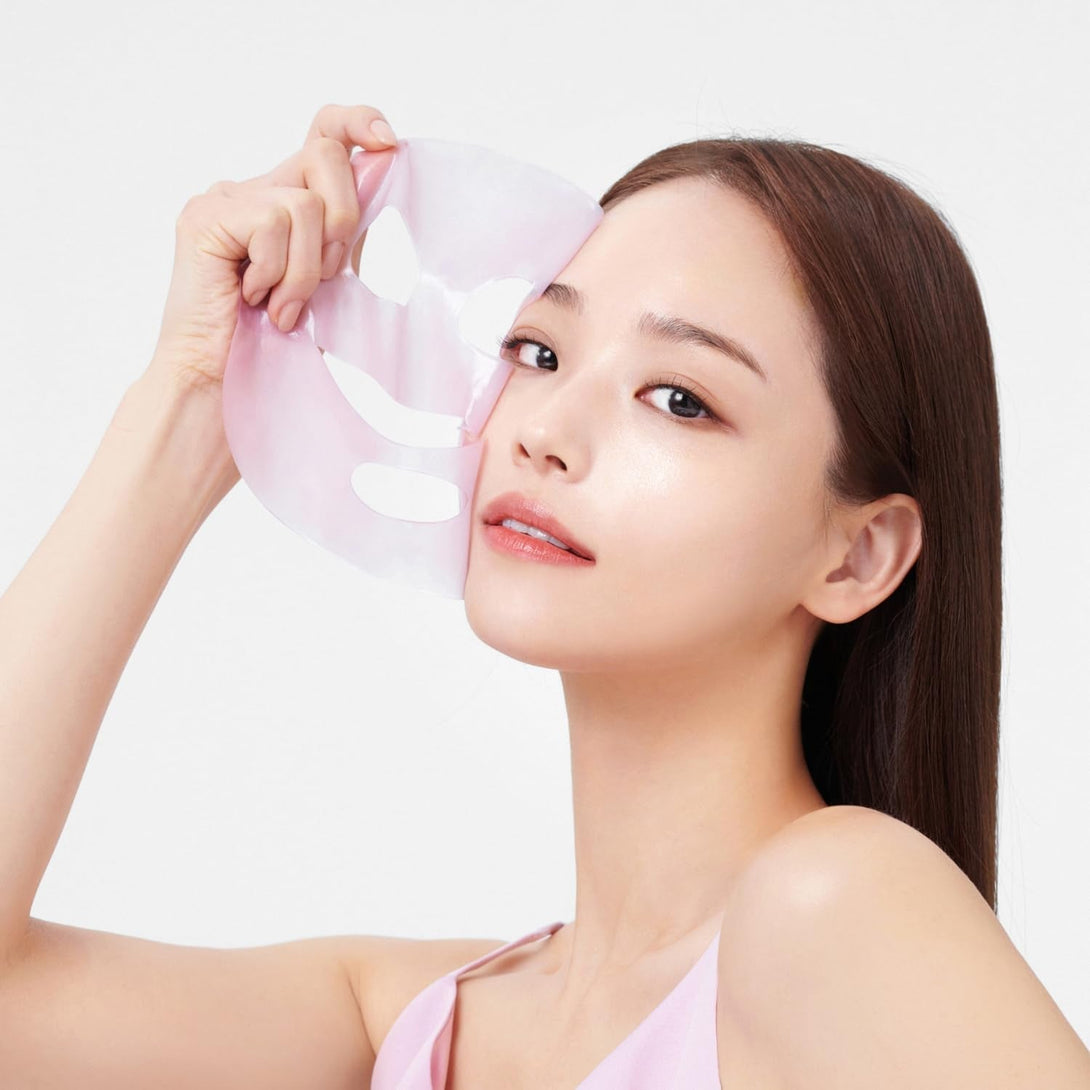Cell Fusion C Glass Skin Collagen Mask, 1.23 Oz. X 5 Sheets, Overnight Hydrogel Mask with Triple Collagen & Niacinamide, Hydrating and Plumping, Korean Skincare