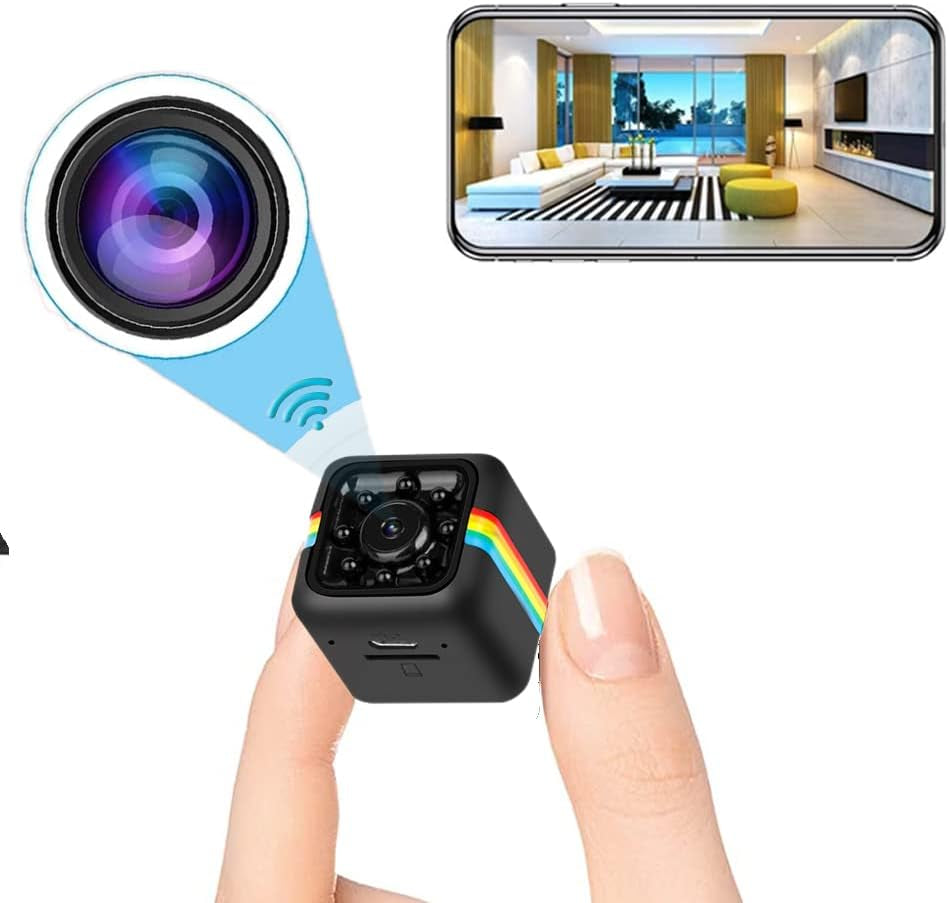 Hidden Spy Camera Wifi Wireless Camera 1080P Mini Home Security Camera Small Cam,Home Camera for Pet/Baby,Outdoor/Indoor Camera Wireless,For Mobile Phone Applications in Real Time No Need Wifi Cam