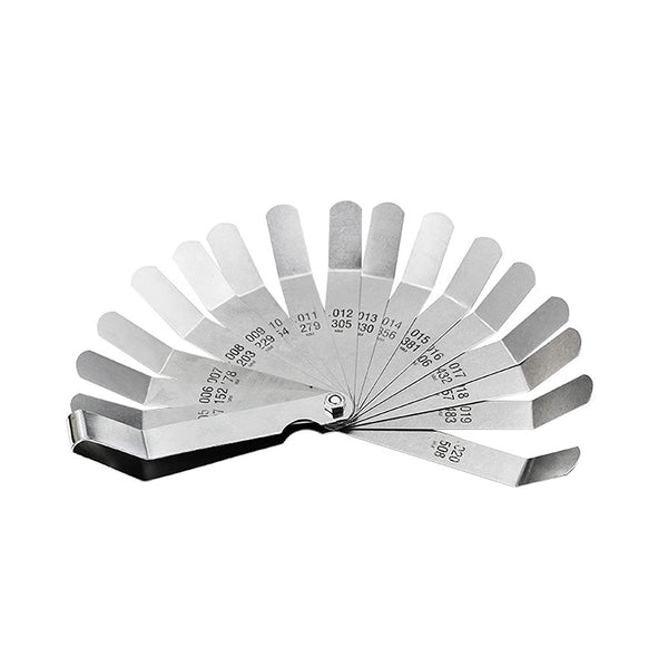 Feeler Gauge Set Stainless Steel Valve Lash Adjustment Tool Imperial/Metric 45ºblades Offset Thickness Feeler Gauge Measuring Tools for Measuring Gap