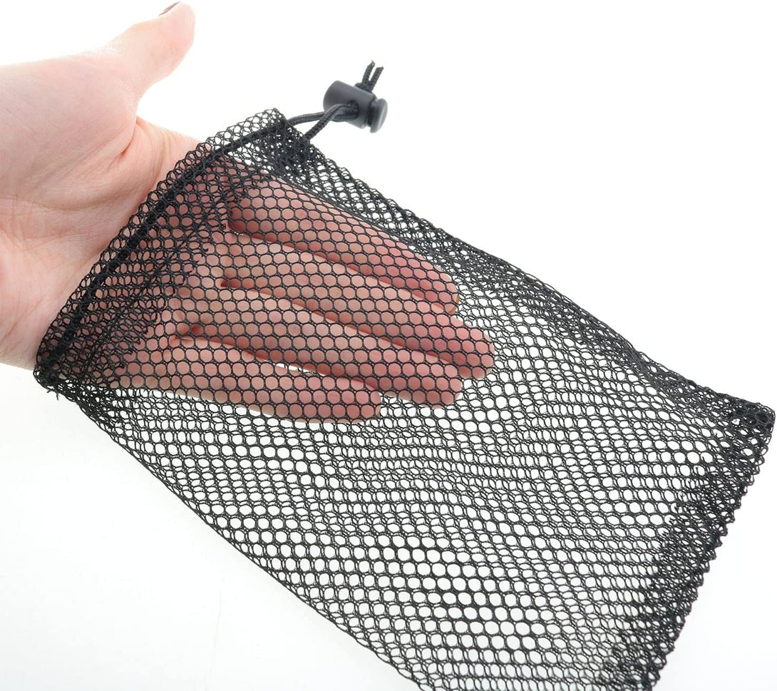 Small Mesh Bags 5PCS Black Nylon Mesh Drawstring Bags Durable Drawstring Net Bag Small Travel Stuff