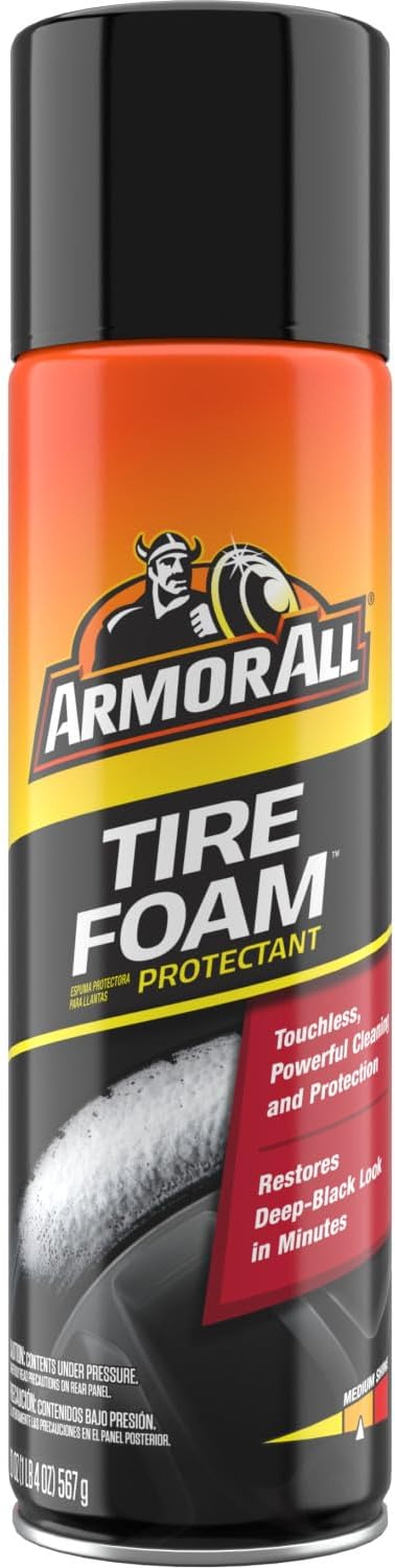 Armor All Tire Foam, Tire Cleaner Spray for Cars, Trucks, Gifts for Dad, Motorcycles, 20 Oz Each, 1.25 Pound (Pack of 1)