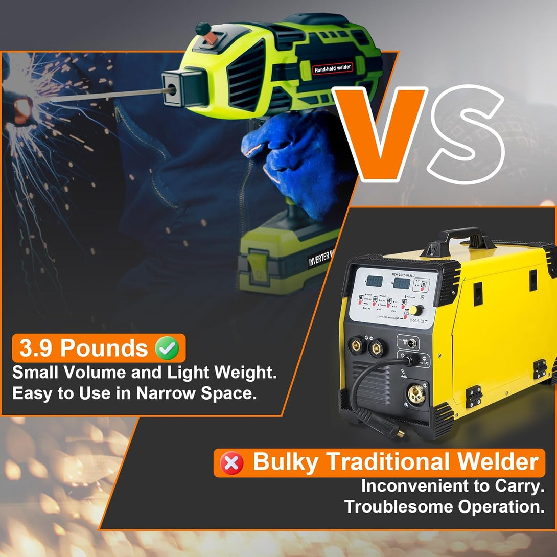 110V 120Amp Welding Machine Handheld Portable ARC Welder Gun Hand Held Welder Machine with Digital Display IGBT Inverter 6 Variable Current Adjustment for 1/16''-1/8'' Welding Rods, Green