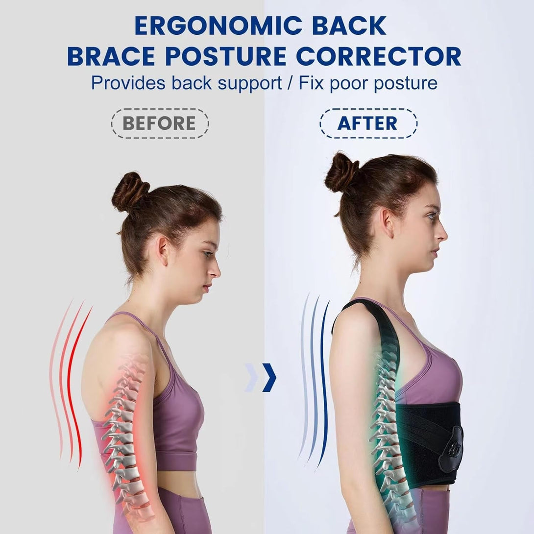 Back Brace Posture Corrector for Women & Men-Knob Adjustable Back Support Straightener-Upper and Lower Back Pain Relief-Scoliosis, Shoulder Posture Corrector- Neck Hump, Hunchback XXL(39"-44")